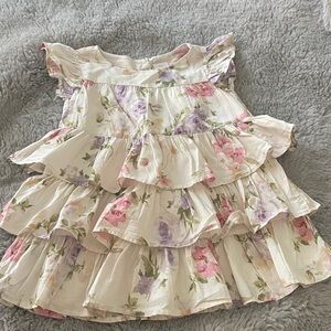 Gap x LoveShackFancy Floral Ruffle Kids Dress Sz 2T Summer Easter